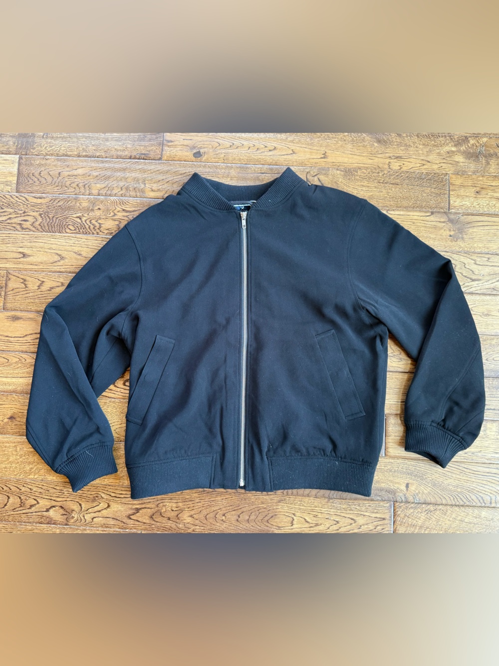 Denver Hayes Black Bomber Jacket Women’s Medium Zip Up Minimal Classic
